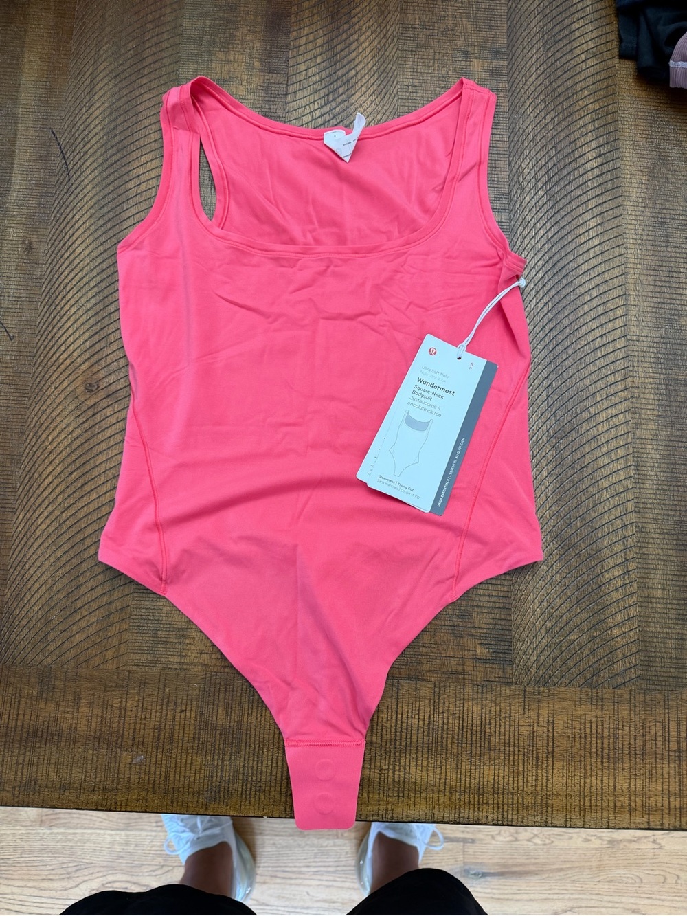 lululemon Wundermost Square-Neck Bodysuit in Bright Pink